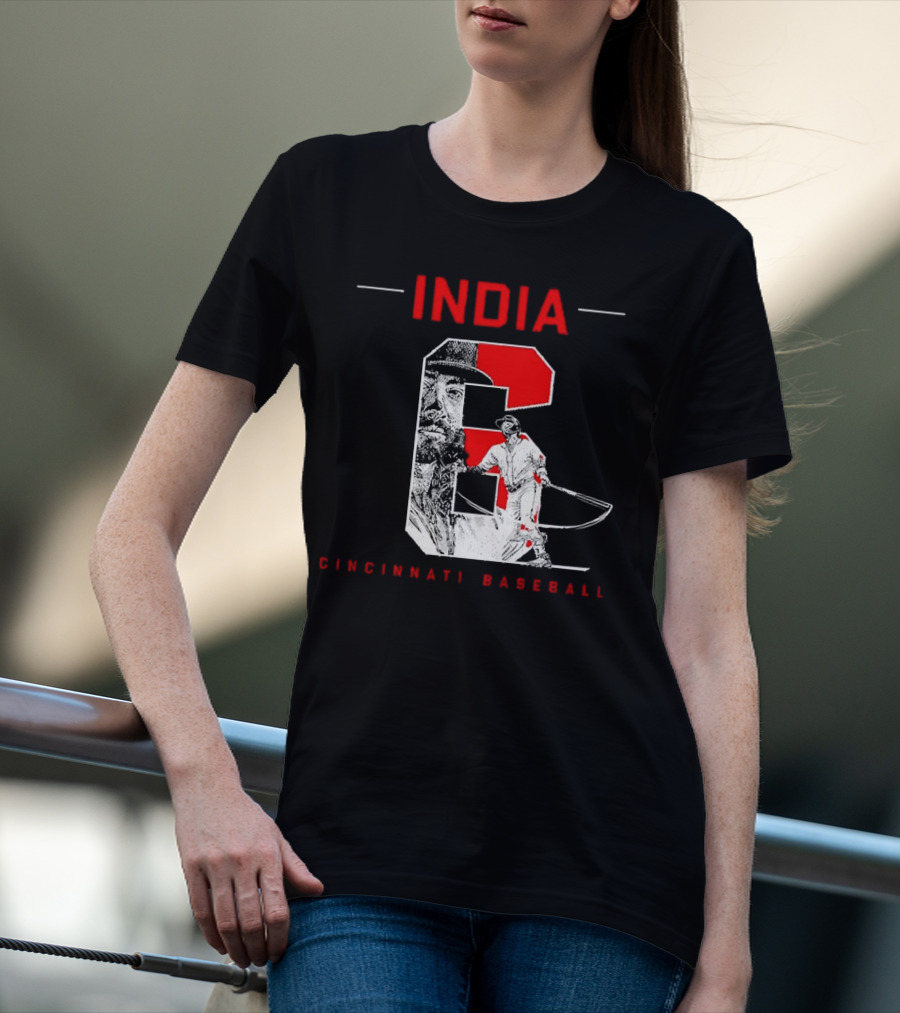 India Cincinnati Baseball Player T-Shirt