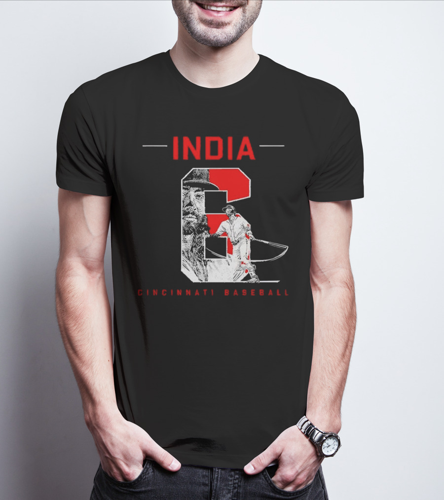 India Cincinnati Baseball Player T-Shirt