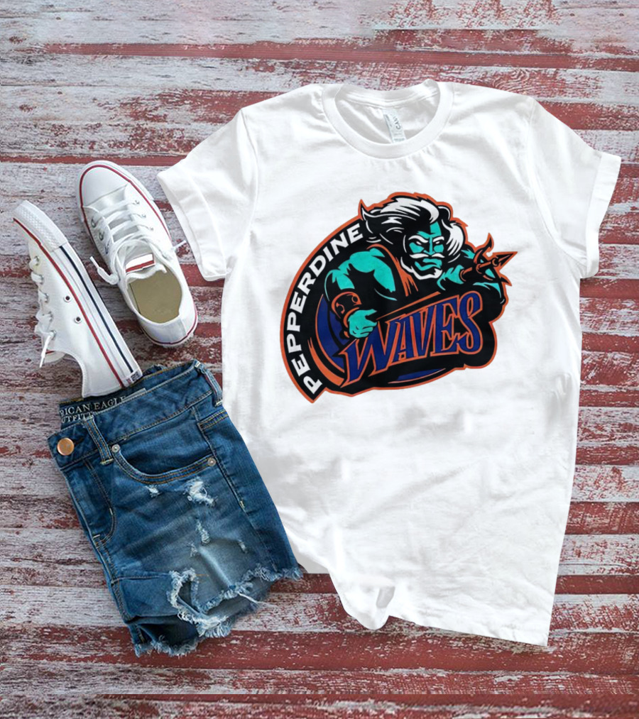 Pepperdine Waves 1997 Retro Logo Warrior T-Shirt