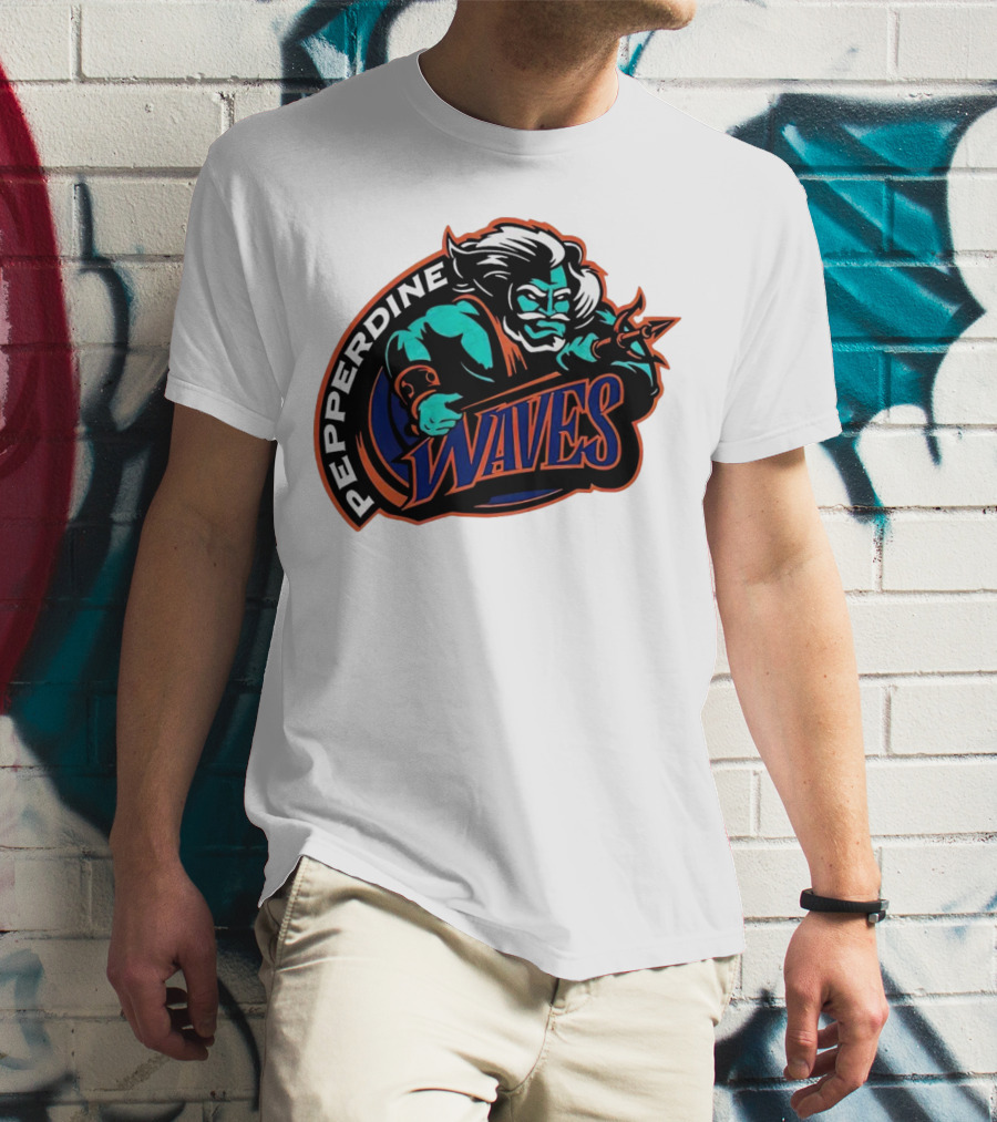 Pepperdine Waves 1997 Retro Logo Warrior T-Shirt