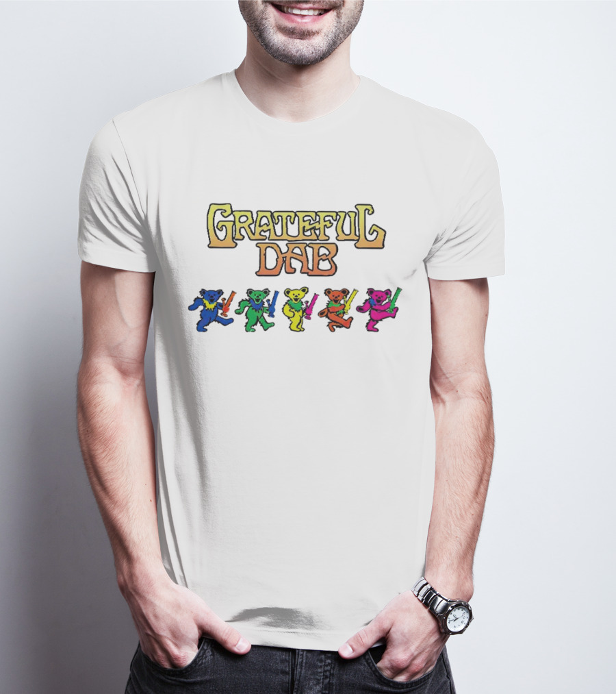 Grateful Dab Bears With Colorful Smoking Pipes T-Shirt