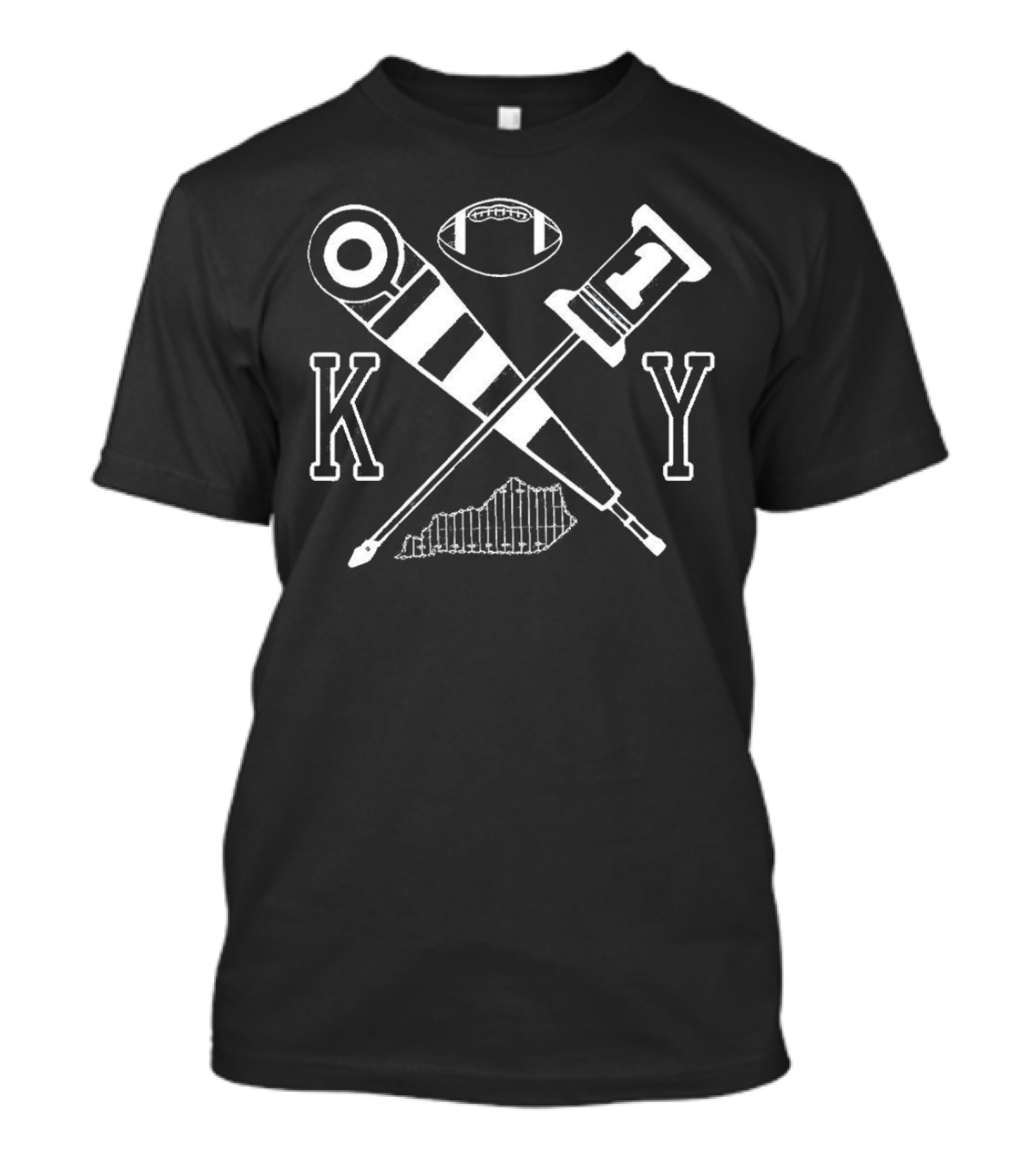 Touchdown Kentucky Cricket And Football Elements KY State Outline T-Shirt