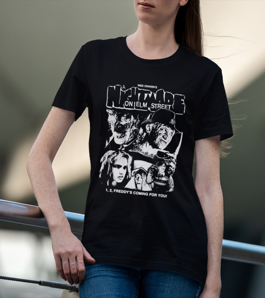 Wes Craven's A Nightmare On Elm Street 1, 2, Freddy's Coming For You T-Shirt