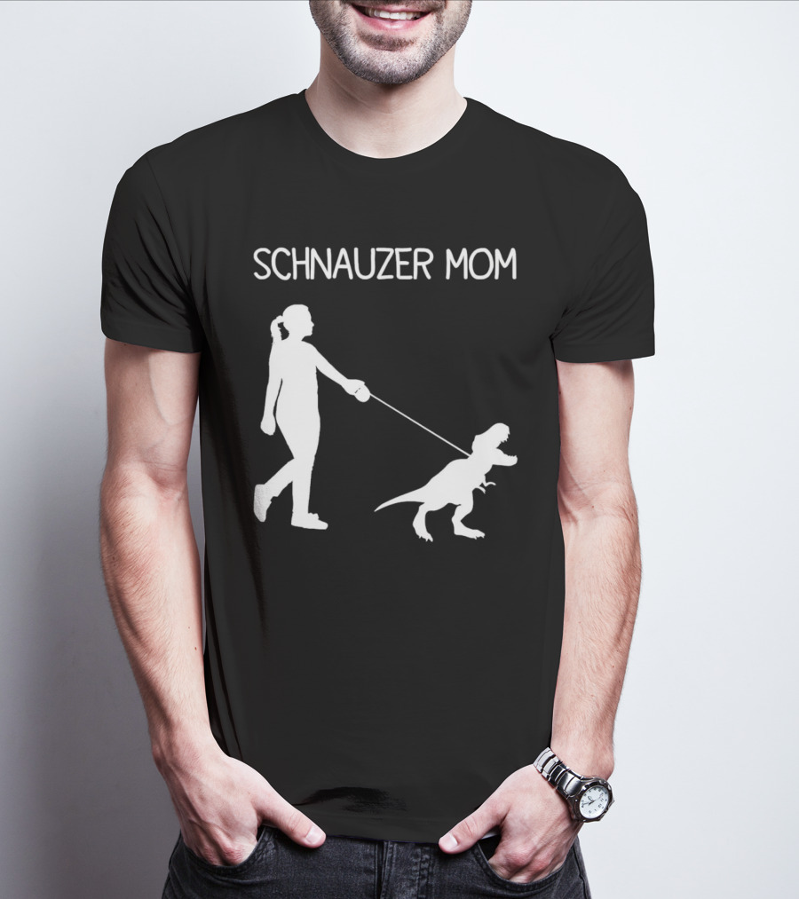 SCHNAUZER MOM T-REX WALKING T-Shirt