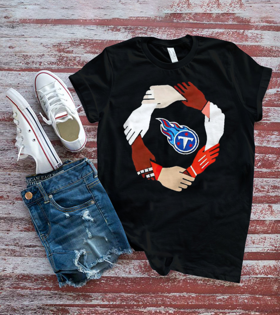 Tennessee Titans Unity Logo Hands Circle T-Shirt