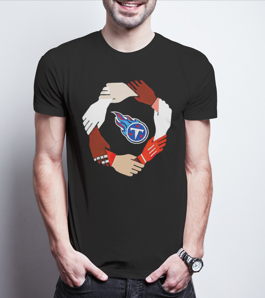 Tennessee Titans Unity Logo Hands Circle T-Shirt