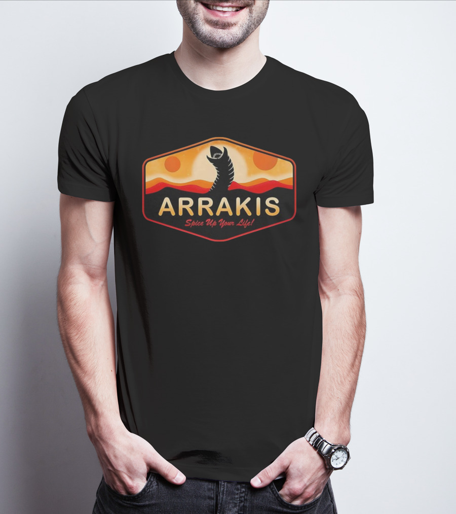 Arrakis Spice Up Your Life Dune Sandworm Desert Scene T-Shirt