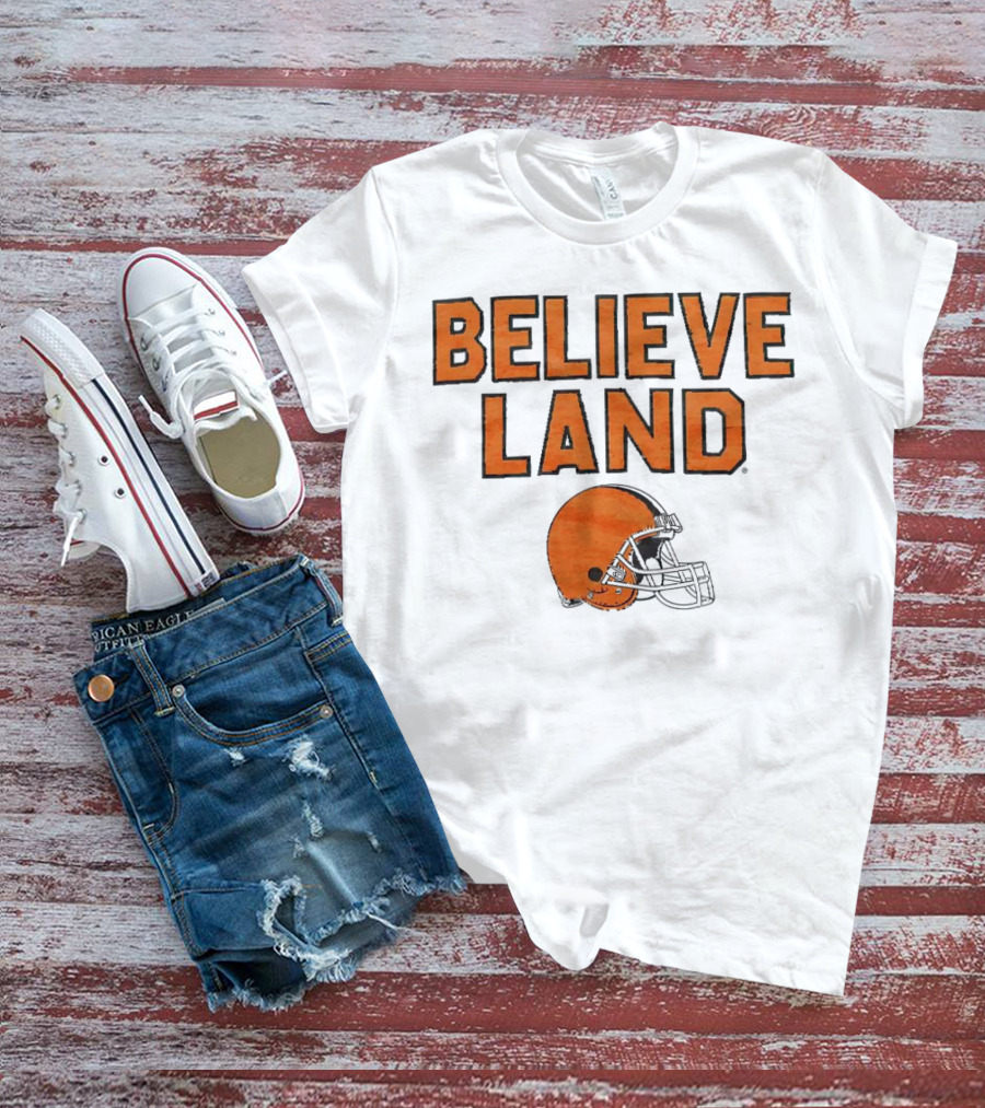 BELIEVELAND Cleveland Browns Helmet T-Shirt
