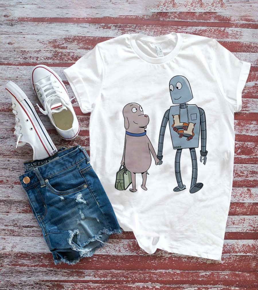 Companionship Adventure: Robot And Dog Journey T-Shirt