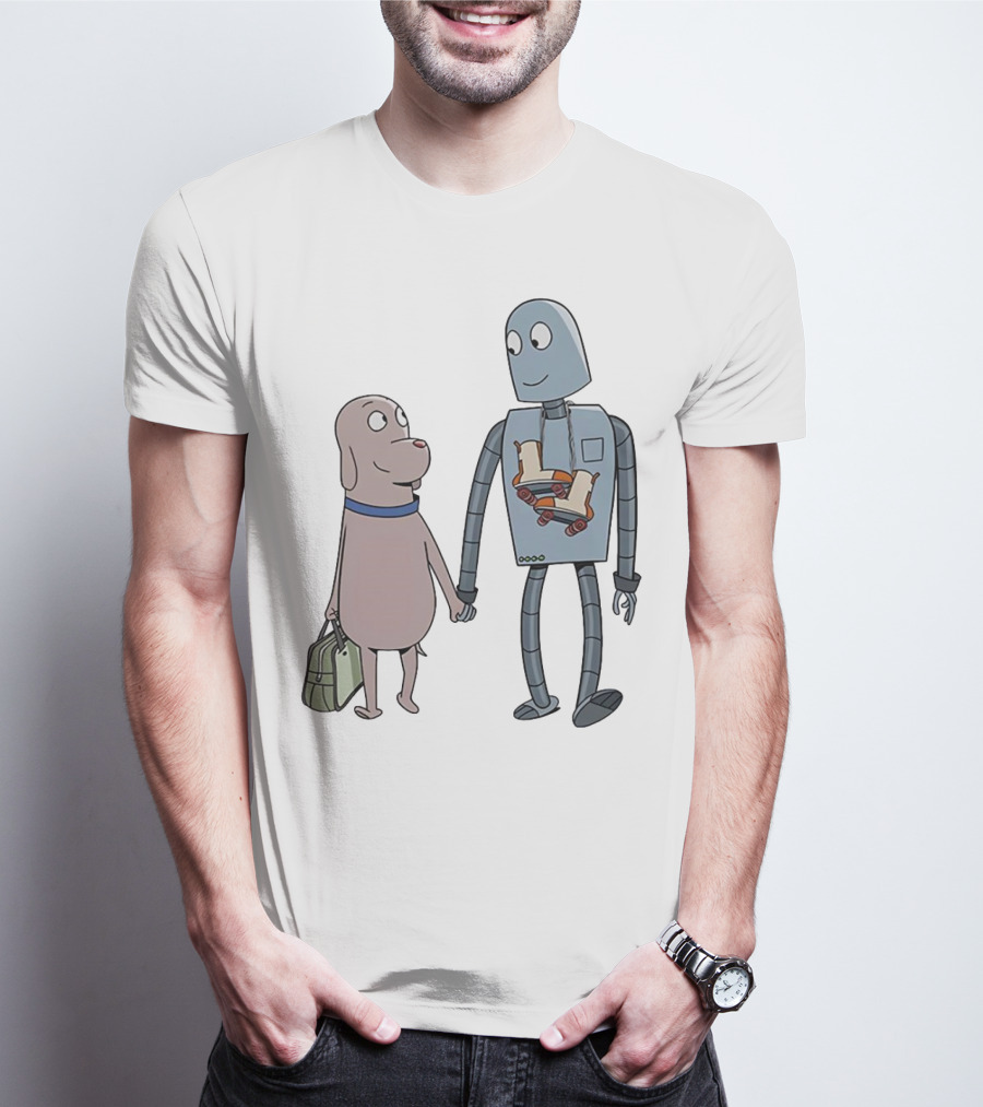 Companionship Adventure: Robot And Dog Journey T-Shirt