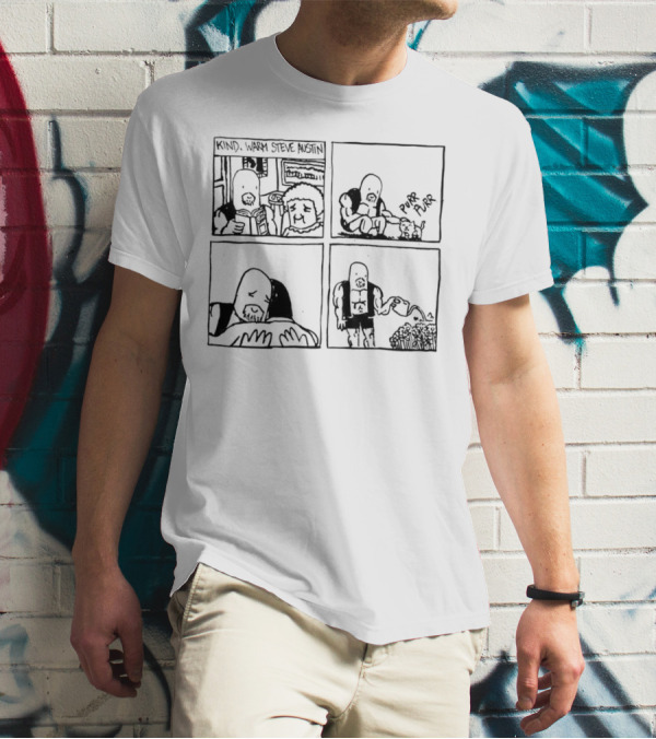 Kind Warm Steve Austin Reading, Petting Cat, Hugging, Watering Flowers T-Shirt
