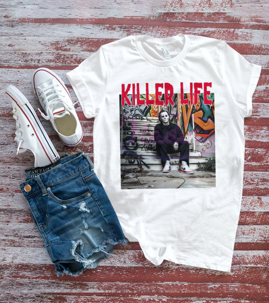 Michael Myers Killer Life Halloween Graffiti Steps T-Shirt