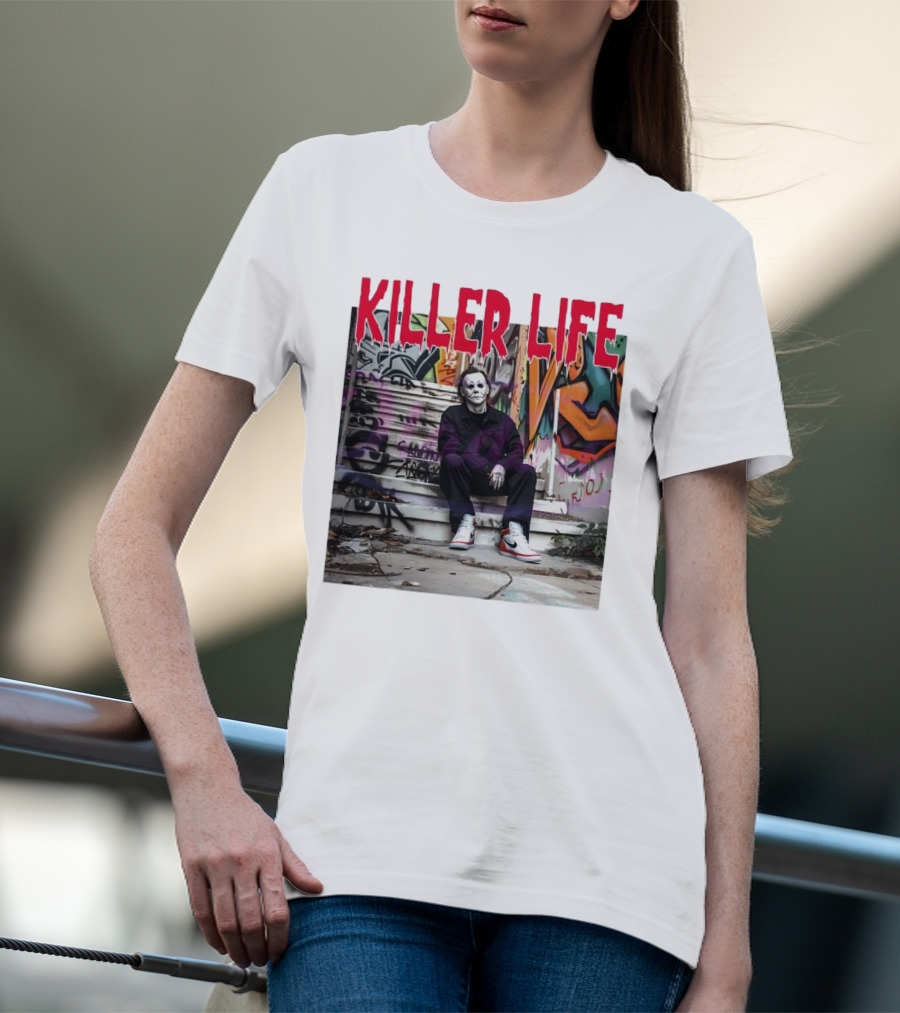 Michael Myers Killer Life Halloween Graffiti Steps T-Shirt