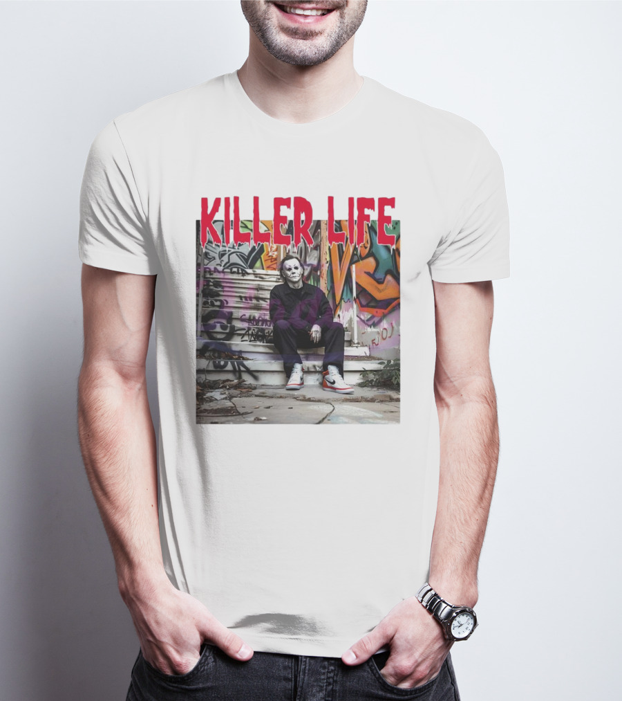 Michael Myers Killer Life Halloween Graffiti Steps T-Shirt