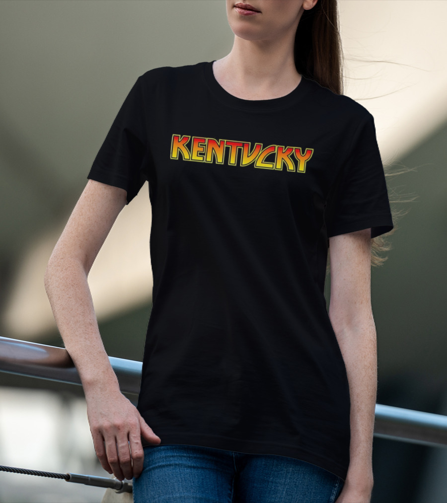 KENTUCKY Army Yellow Red Block Lettering T-Shirt