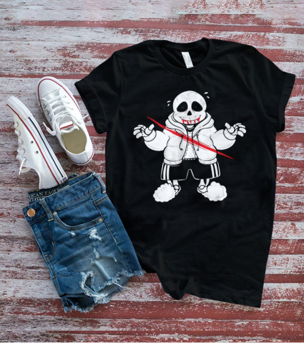 Sans Undertale Horror Zombie With Red Slash T-Shirt