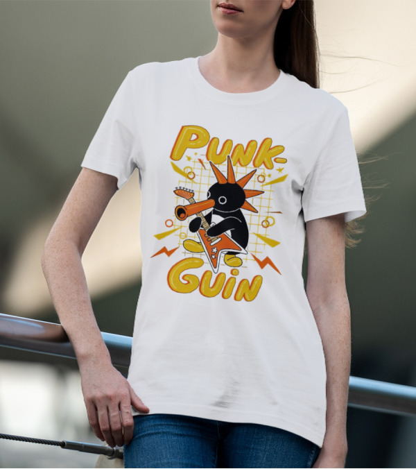 Punk-Guin Penguins Playing Musical Punk Guin T-Shirt