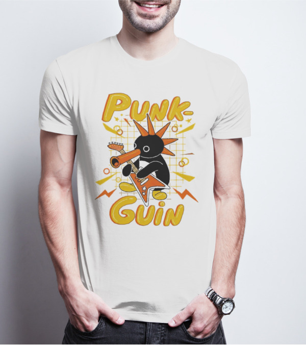 Punk-Guin Penguins Playing Musical Punk Guin T-Shirt