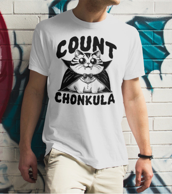 Count Chonkula Cat In Vampire Costume T-Shirt