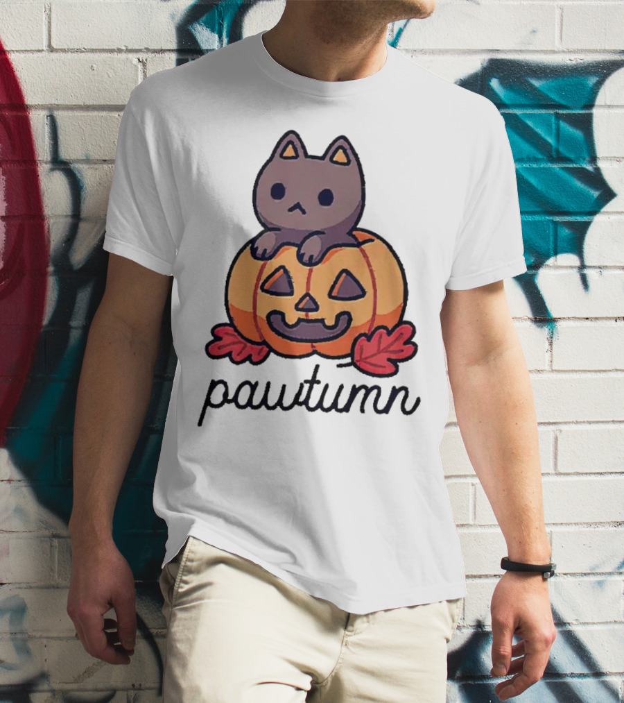 Halloween Cat Pawtumn Pumpkin T-Shirt