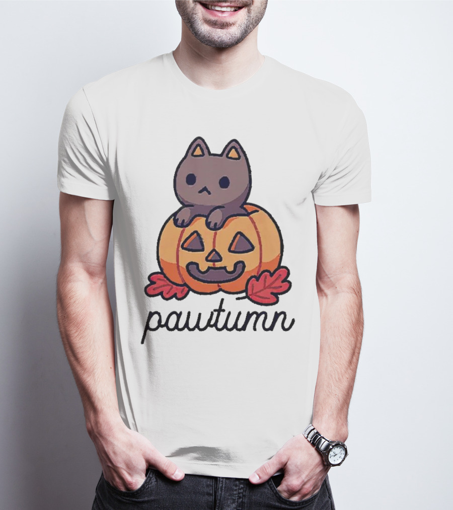 Halloween Cat Pawtumn Pumpkin T-Shirt