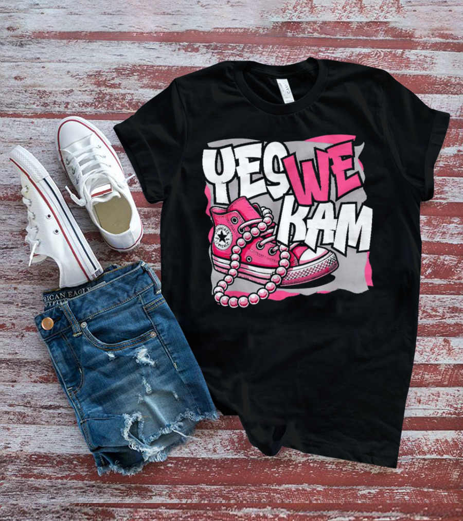 Yes We Kam Madam Shoes And Pearls Converse Sneakers T-Shirt