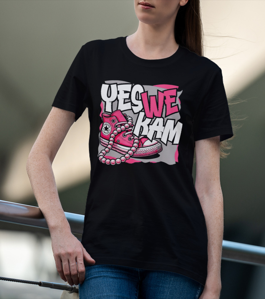 Yes We Kam Madam Shoes And Pearls Converse Sneakers T-Shirt