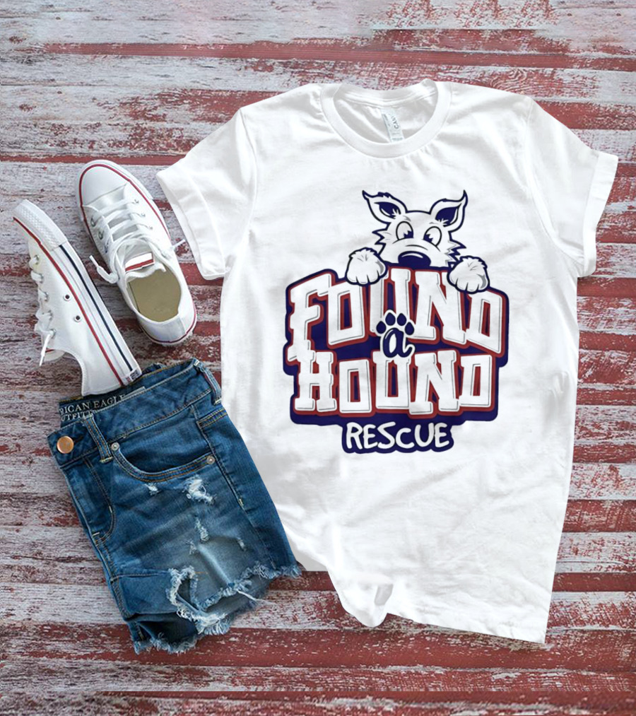 Found A Hound Rescue Dog Paw Prints T-Shirt