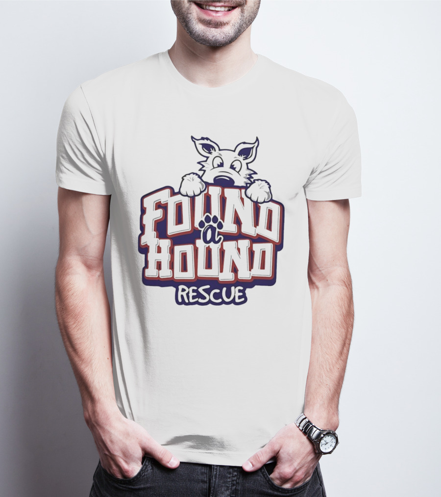 Found A Hound Rescue Dog Paw Prints T-Shirt