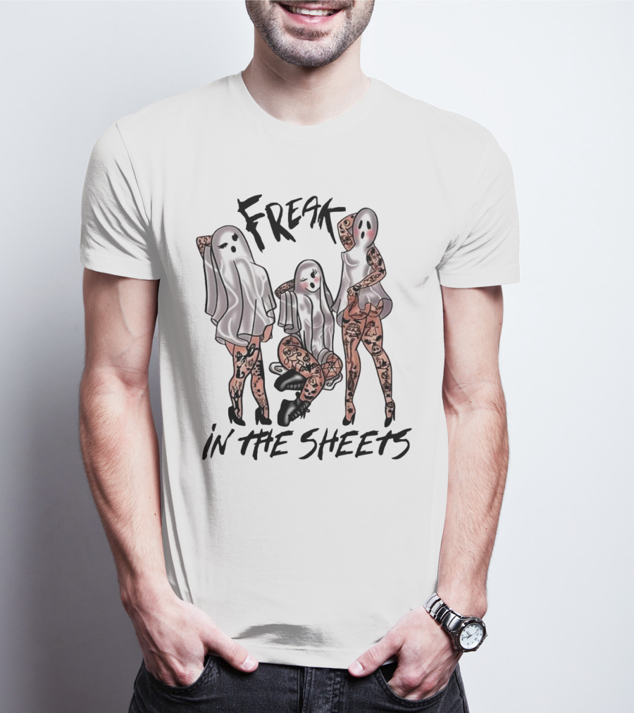 Ghosts Freak In The Sheets Tattooed Spooky T-Shirt