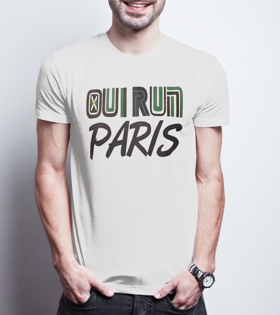 OUI RUN PARIS Star Lettering T-Shirt