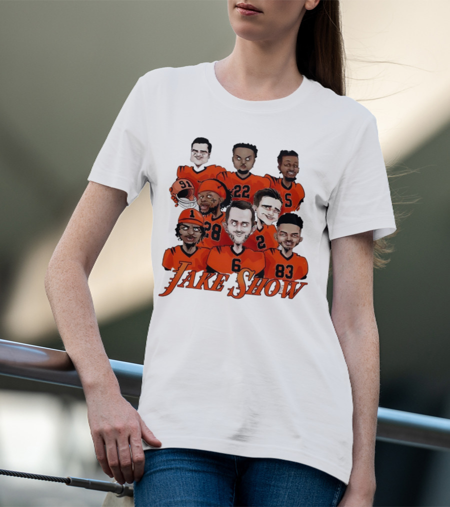 Jake Show Cartoon Cincinnati Bengals Football Players T-Shirt