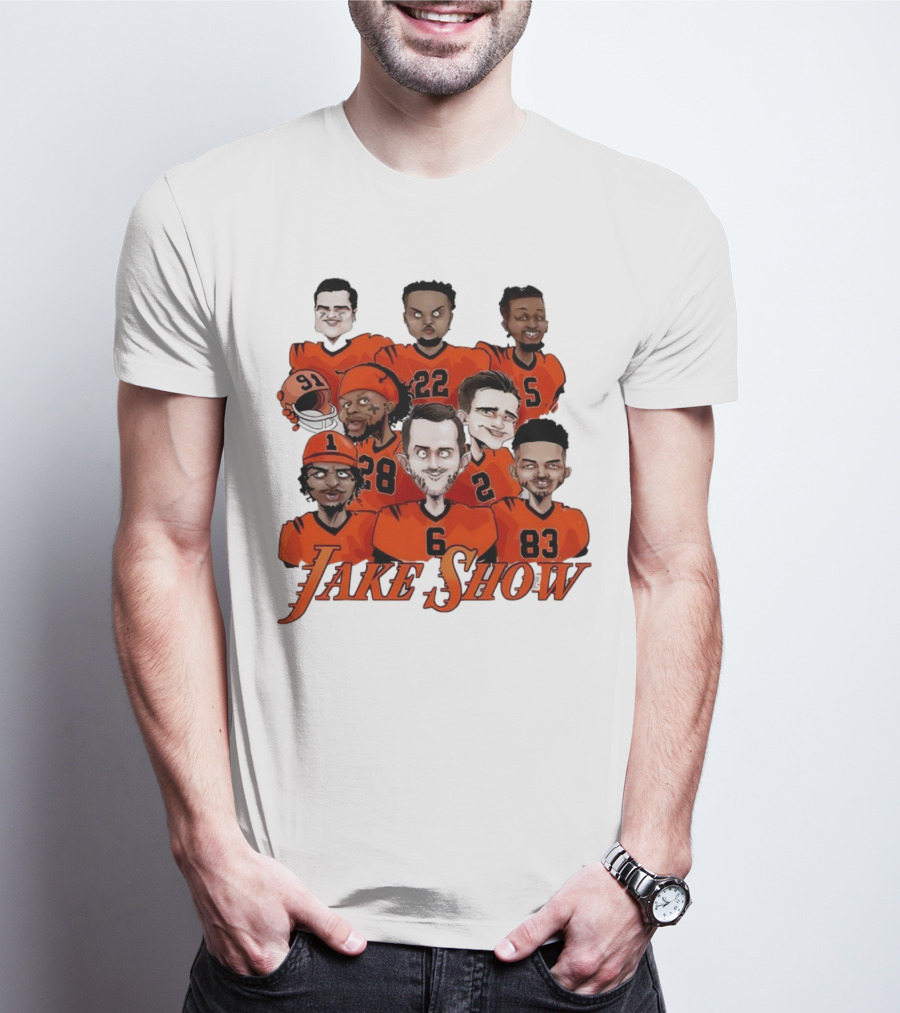 Jake Show Cartoon Cincinnati Bengals Football Players T-Shirt