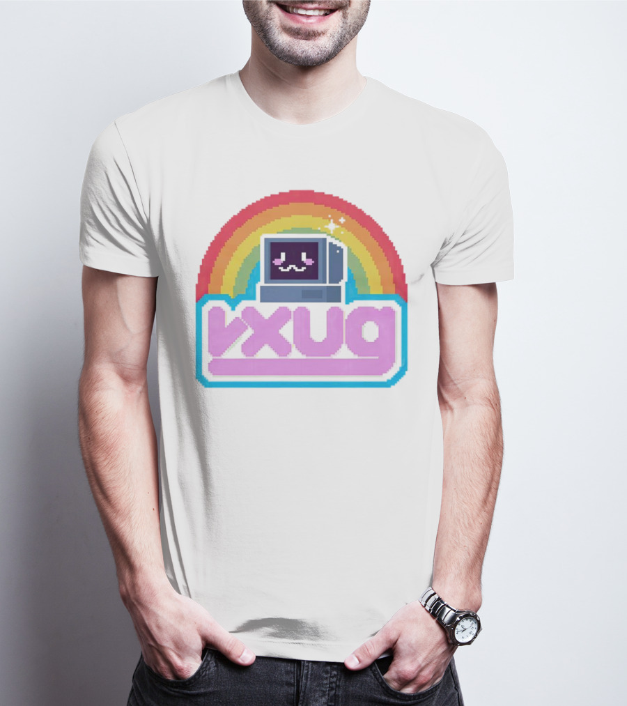 Rainbow Vxug Pixel Art Retro Computer T-Shirt