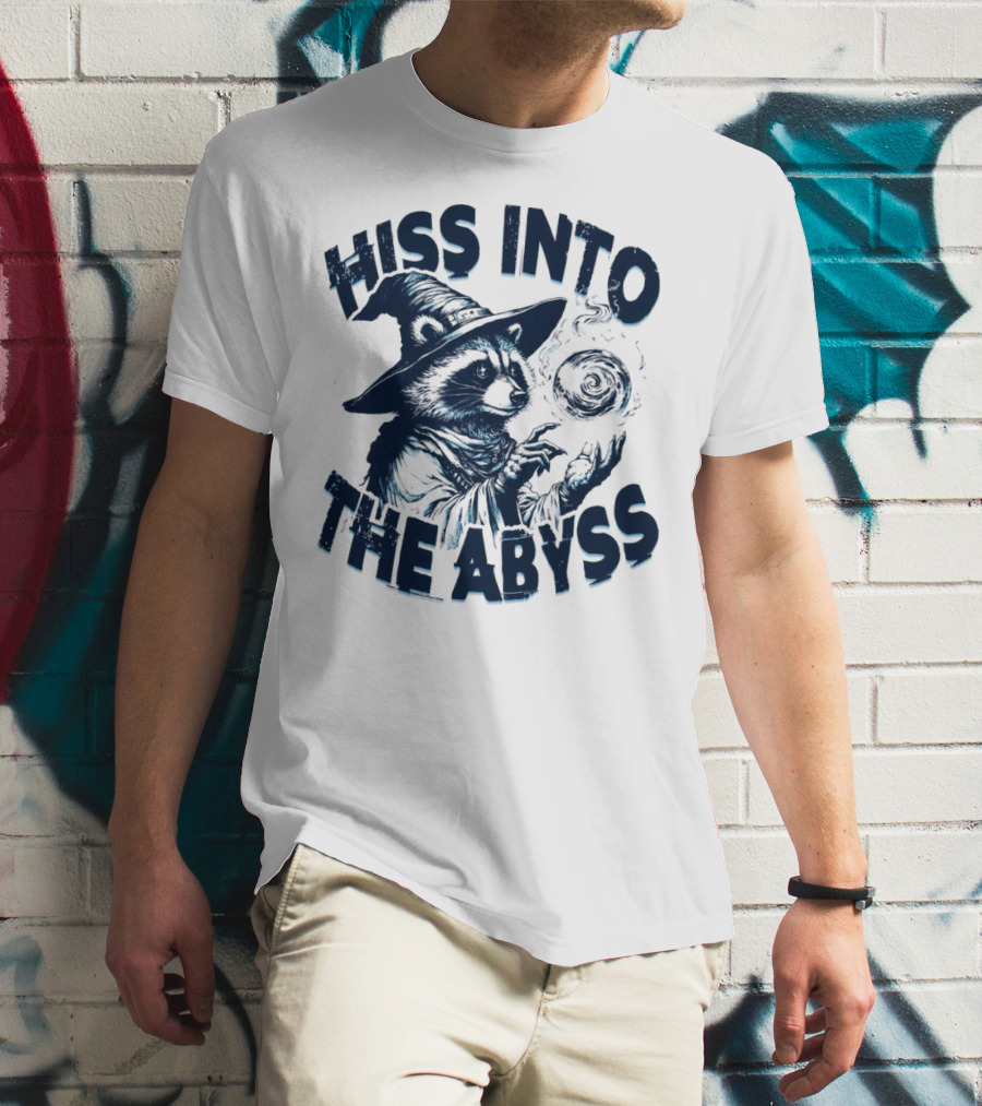 Hiss Into The Abyss Raccoon Witch With Magic Orb T-Shirt