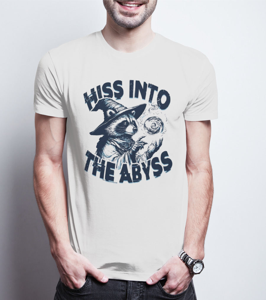 Hiss Into The Abyss Raccoon Witch With Magic Orb T-Shirt