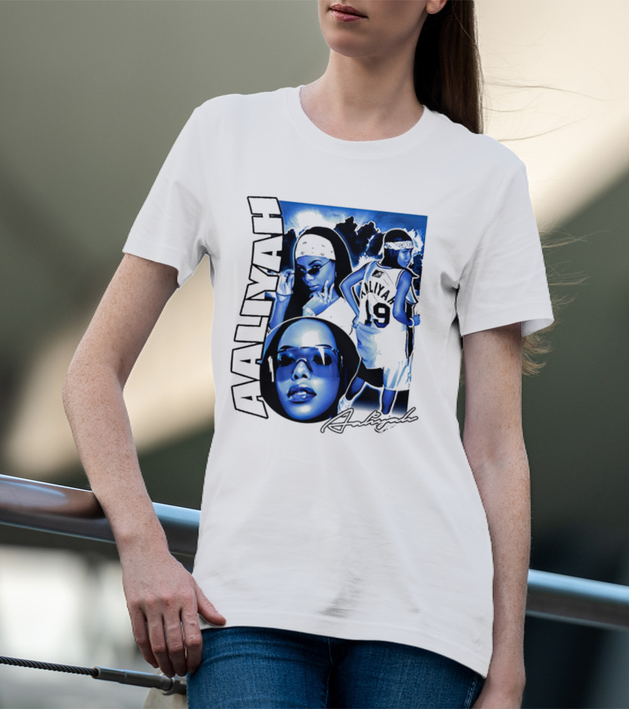 Aaliyah Vintage Rap Aaliyah 90s Style University Blue Jordan T-Shirt
