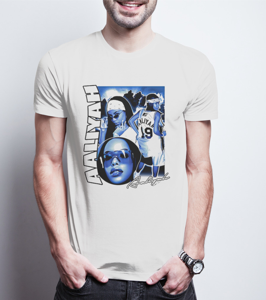 Aaliyah Vintage Rap Aaliyah 90s Style University Blue Jordan T-Shirt