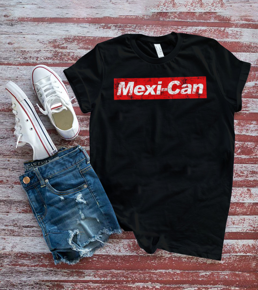 Mexi-Can Bold Red Grunge Style Typography T-Shirt