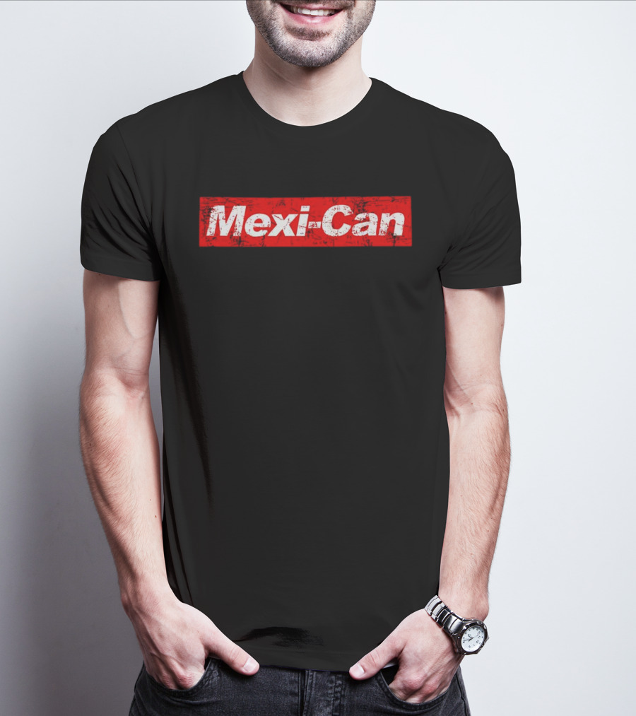 Mexi-Can Bold Red Grunge Style Typography T-Shirt