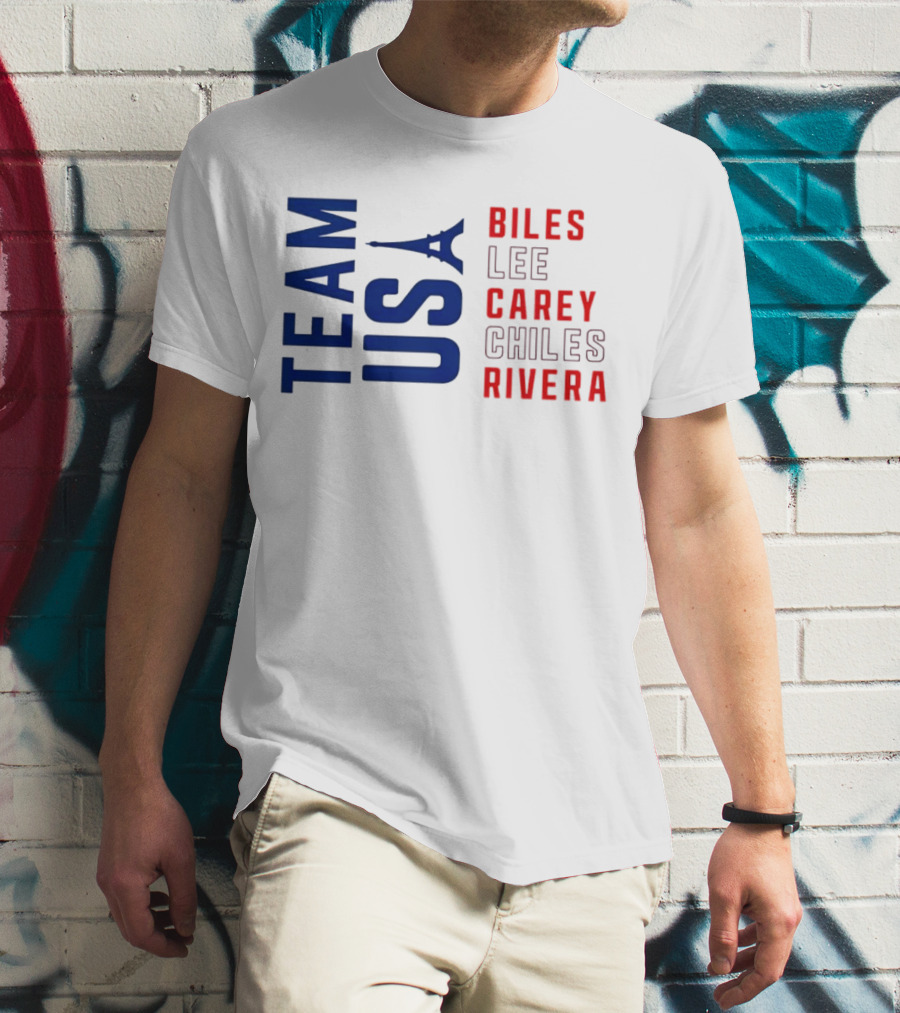 Team USA Biles Lee Carey Chiles Rivera T-Shirt