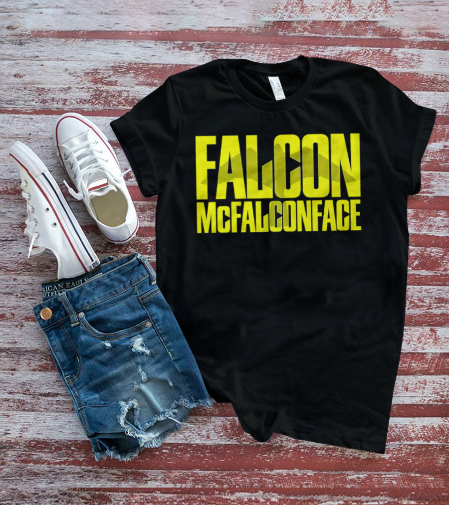 Falcon McFalconface Bold Yellow Text With Falcon T-Shirt