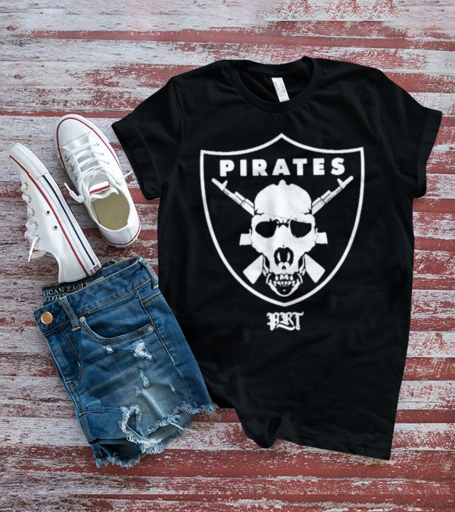Pirates PRT Skull Emblem With Crossed Rifles T-Shirt