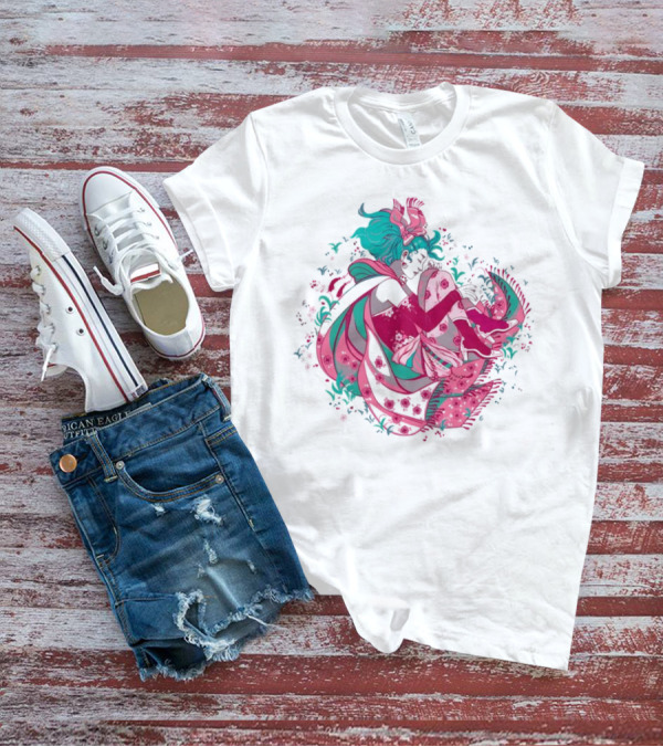 The Floating Garden Lovers In Bloom With Vibrant Floral Embrace T-Shirt