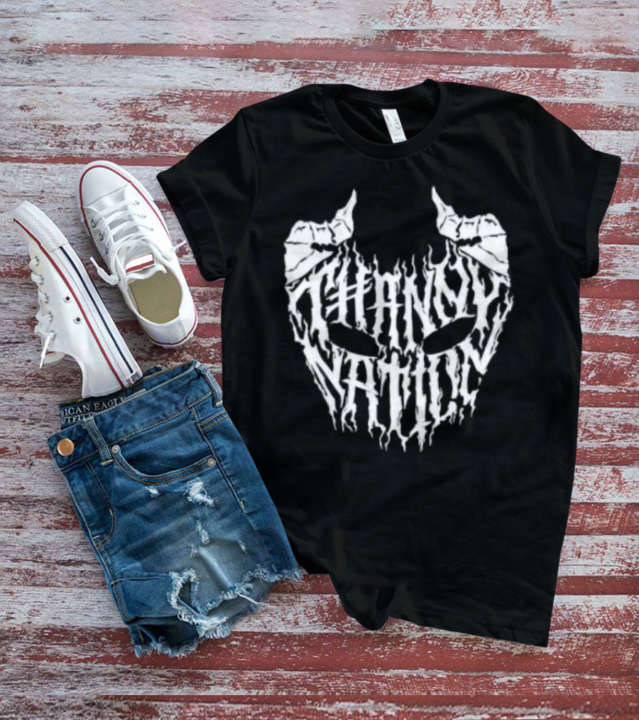 Thanny Nation Flame Text With Mask T-Shirt