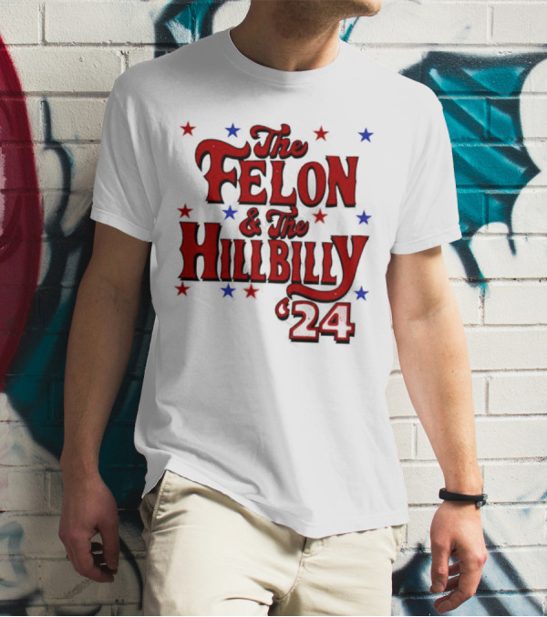 The Felon And The Hillbilly 24 Red And Blue Star T-Shirt