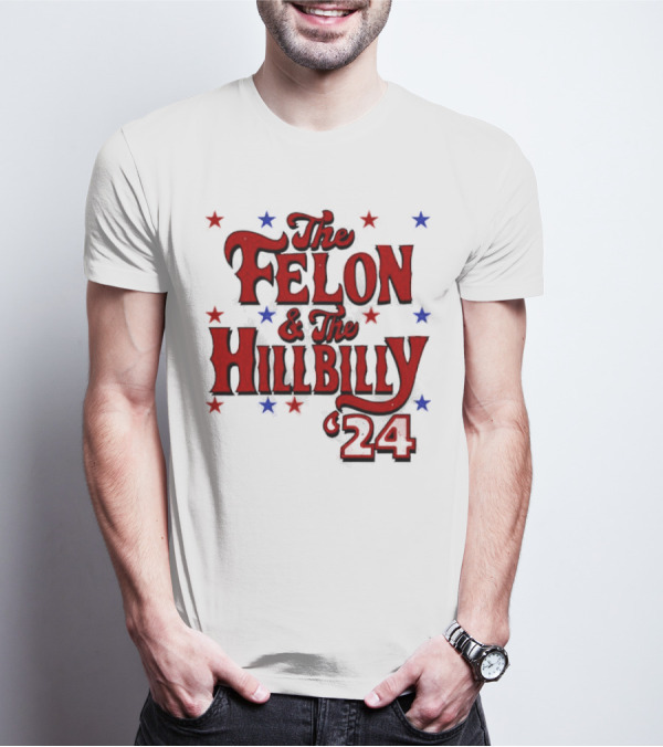 The Felon And The Hillbilly 24 Red And Blue Star T-Shirt