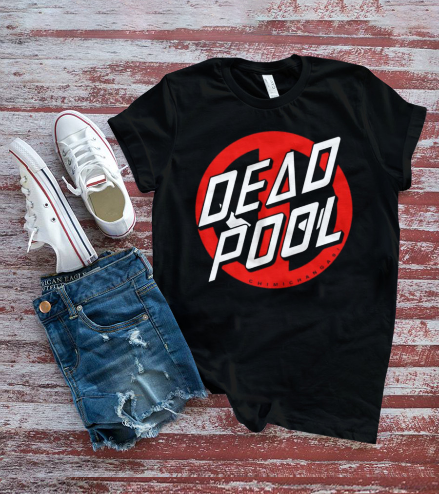 Deadpool X Santa Cruz Santapool Chimichangas Logo Red Circle T-Shirt