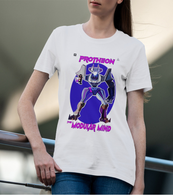 Protheon The Modular Mind Robot Character Purple Armor T-Shirt