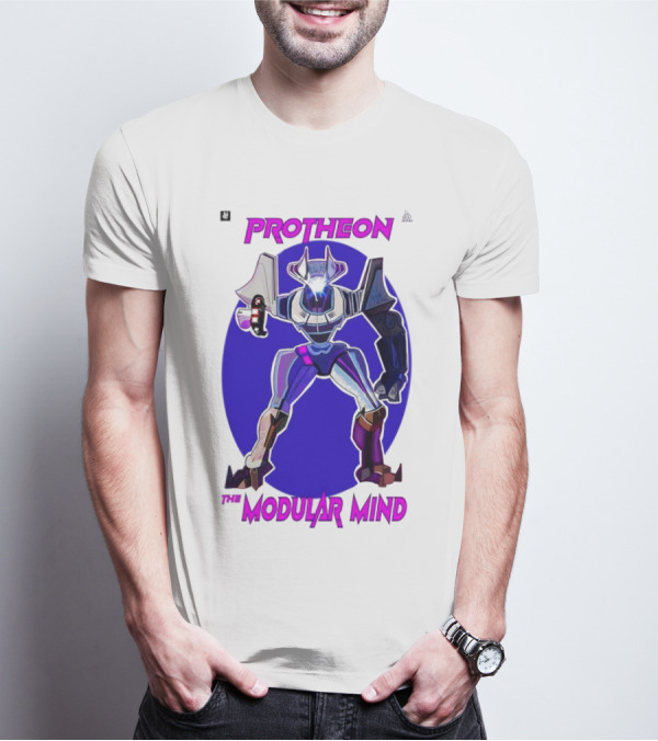 Protheon The Modular Mind Robot Character Purple Armor T-Shirt
